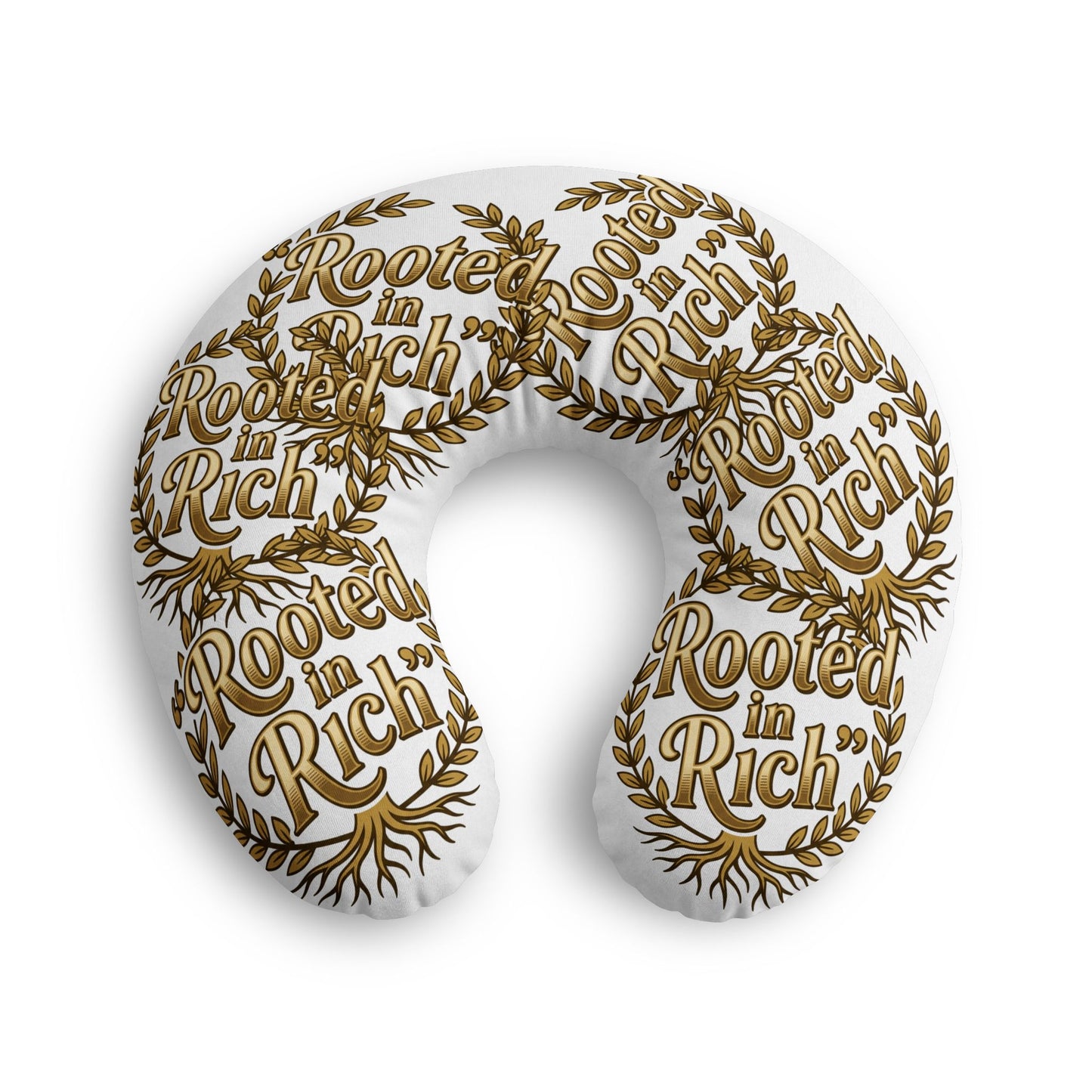 "Rooted in Rich" Luxury Memory Foam Travel Neck Pillow Cover