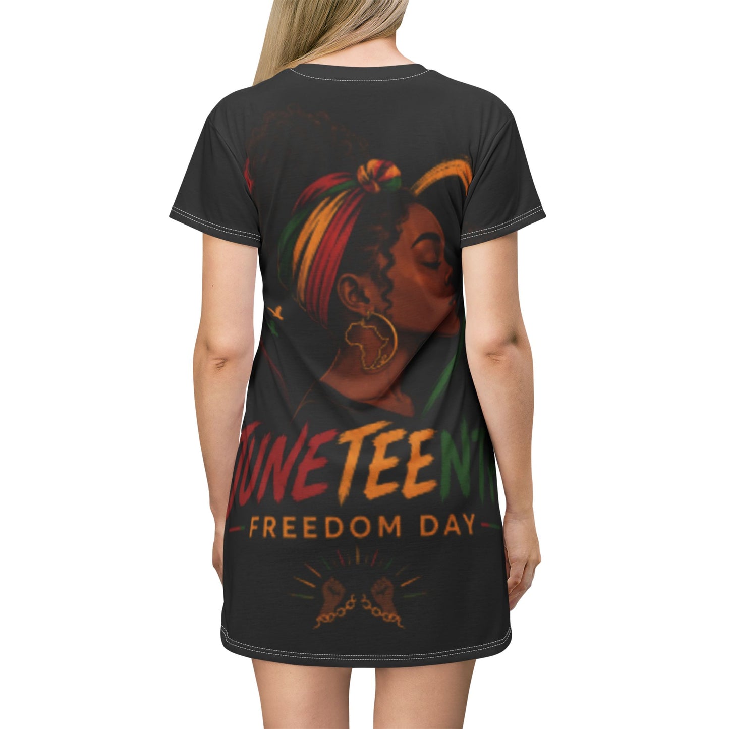 Juneteenth Freedom Day T-Shirt Dress - Graphic Crewneck Dress