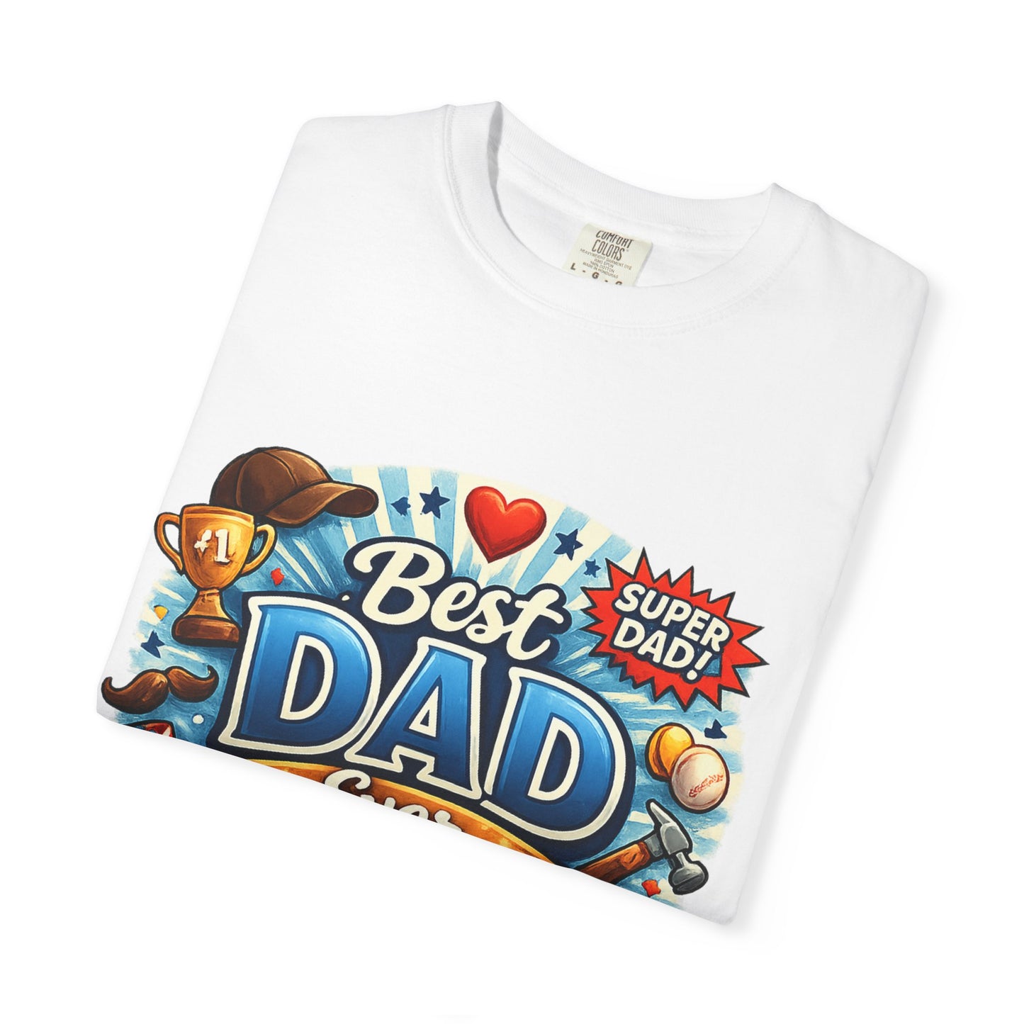 "Best Dad Ever" Father's Day T-Shirt – Super Dad Graphic Tee with Father & Son Illustration