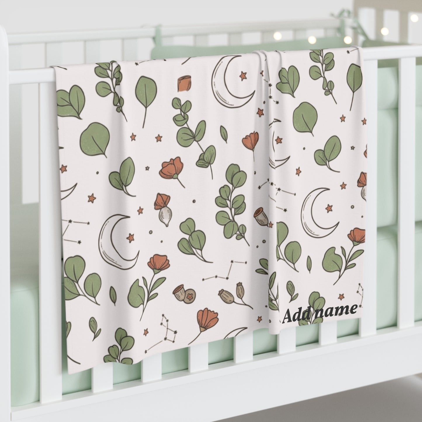 Custom Celestial & Botanical Organic Swaddle Blanket | Written in the Stars