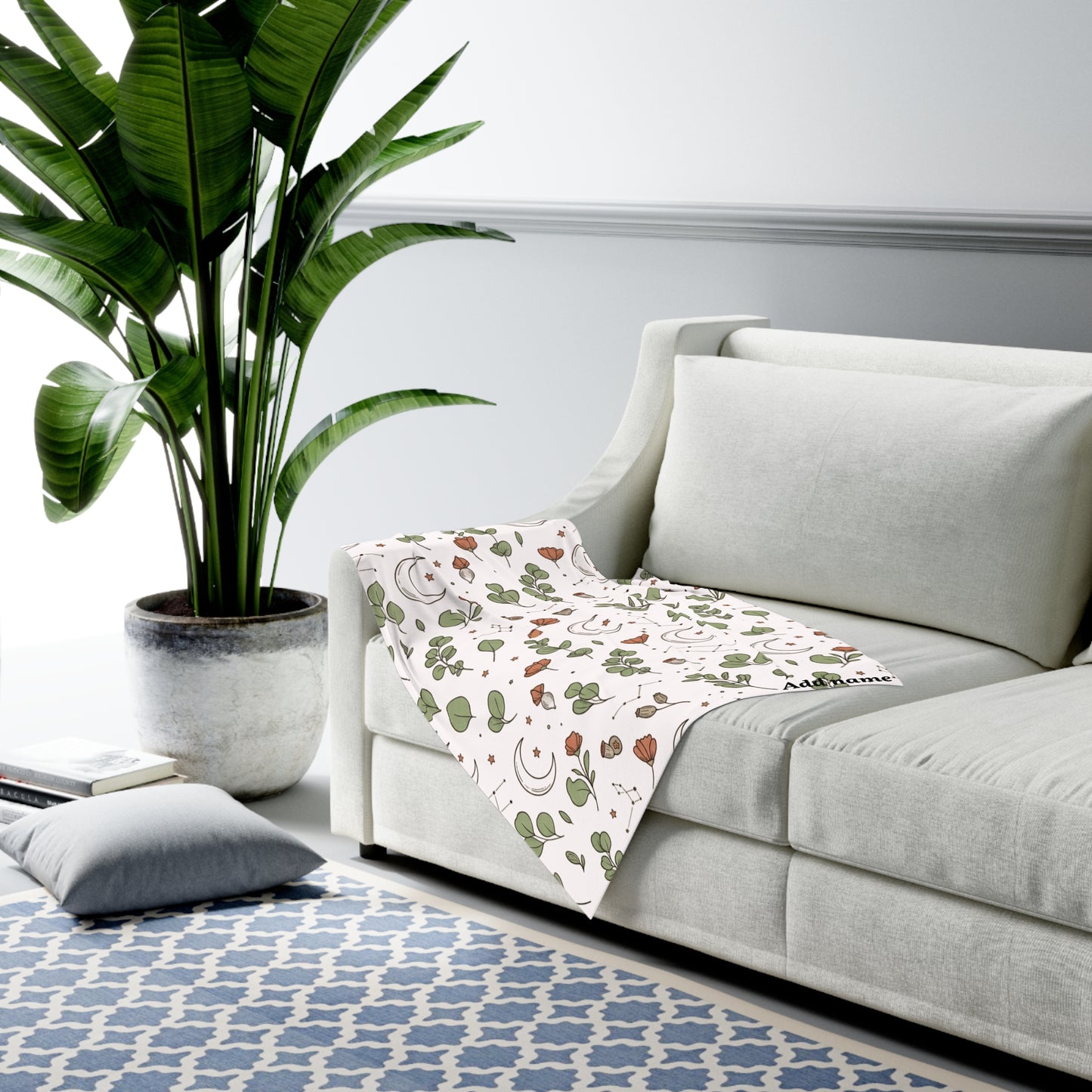 Custom Celestial & Botanical Organic Swaddle Blanket | Written in the Stars
