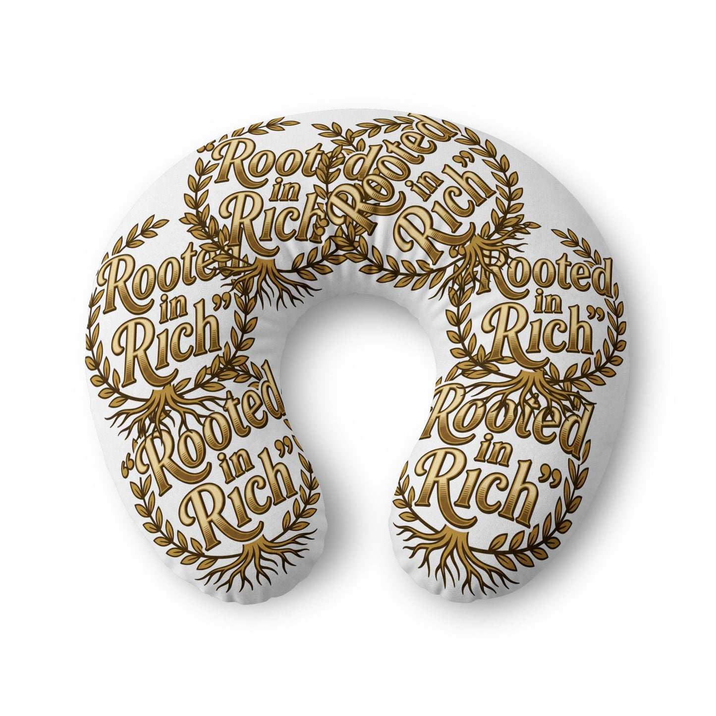 "Rooted in Rich" Luxury Memory Foam Travel Neck Pillow Cover