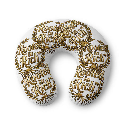 "Rooted in Rich" Luxury Memory Foam Travel Neck Pillow Cover