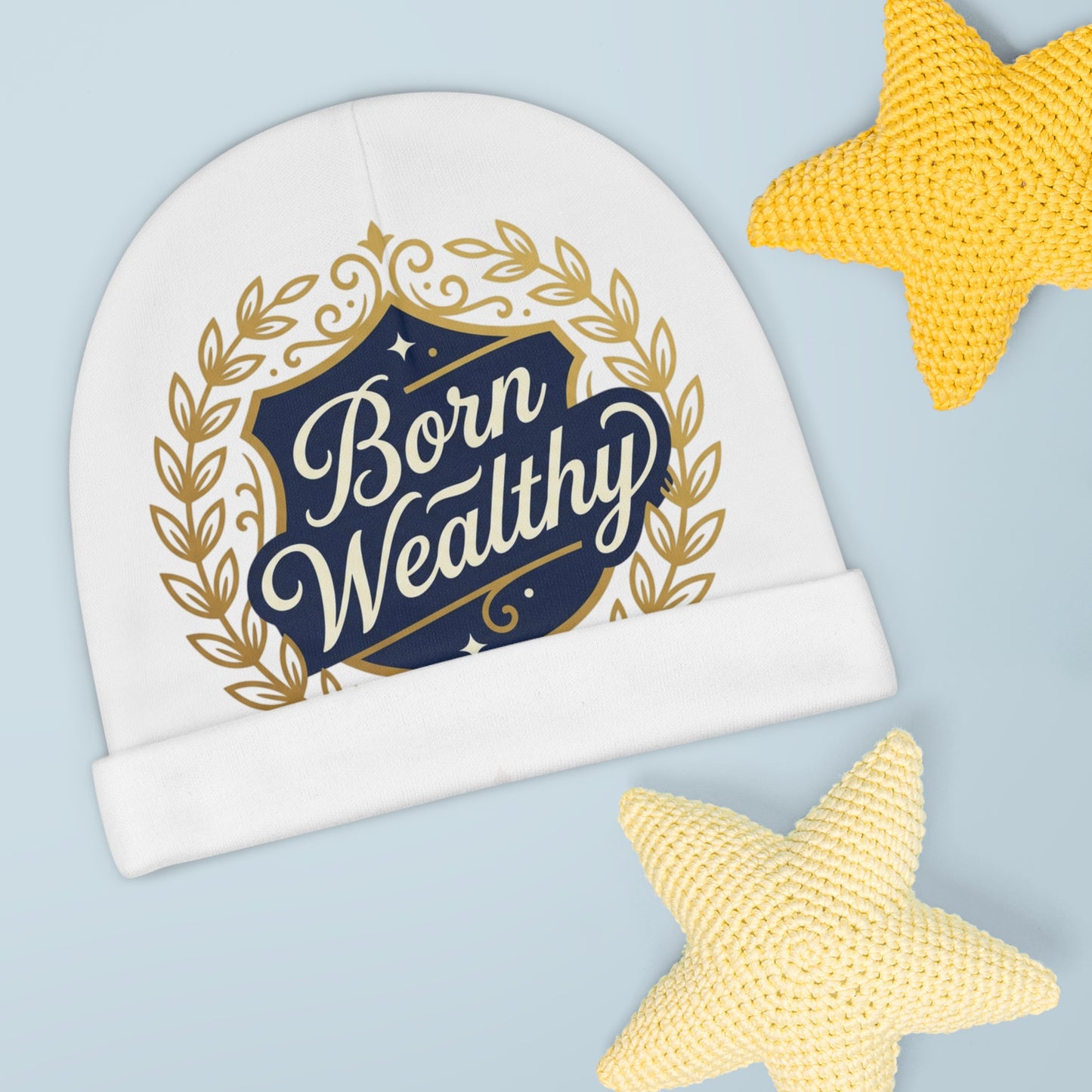 "Born Wealthy" Luxury Crest Premium Knit Beanie