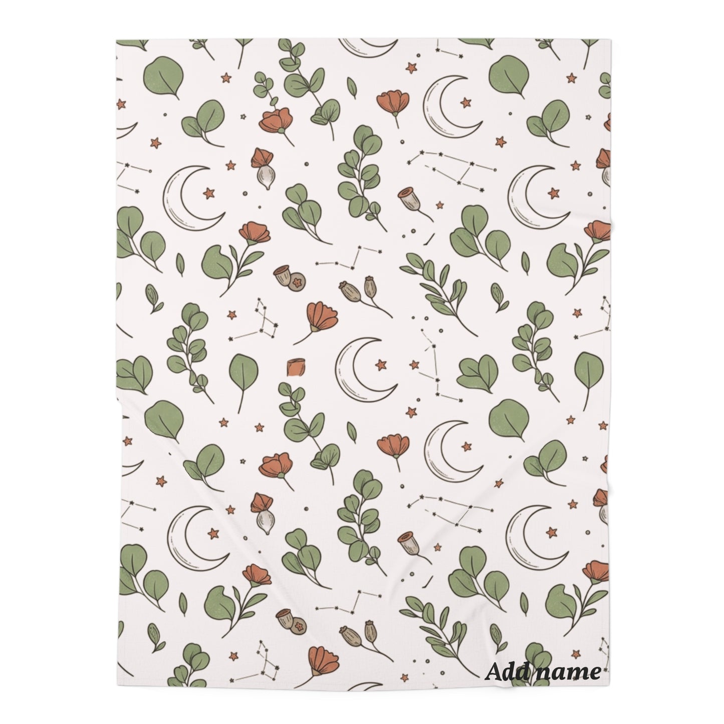 Custom Celestial & Botanical Organic Swaddle Blanket | Written in the Stars