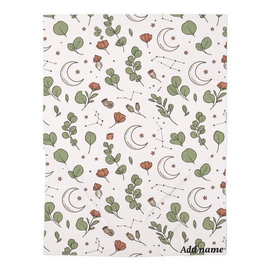 Custom Celestial & Botanical Organic Swaddle Blanket | Written in the Stars