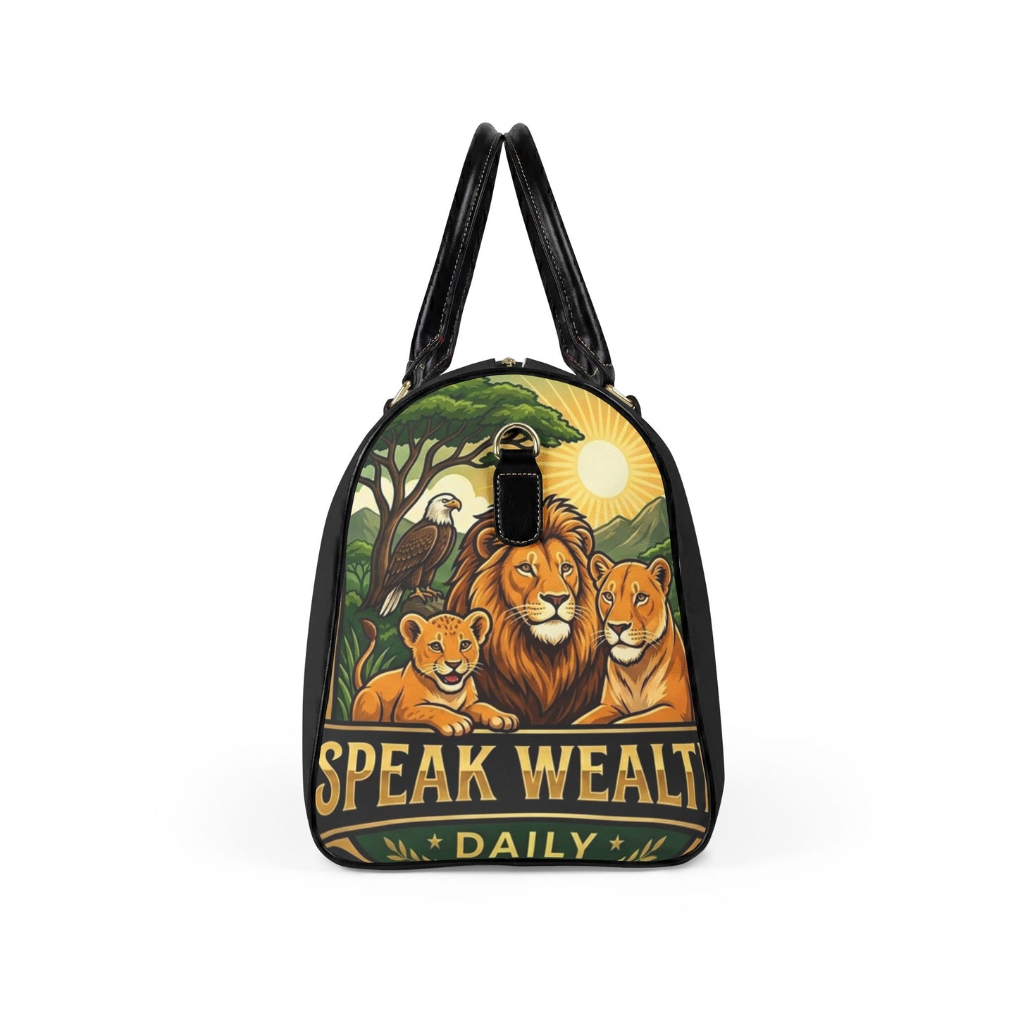 "Speak Wealth Daily" Luxury Lion Duffle Bag