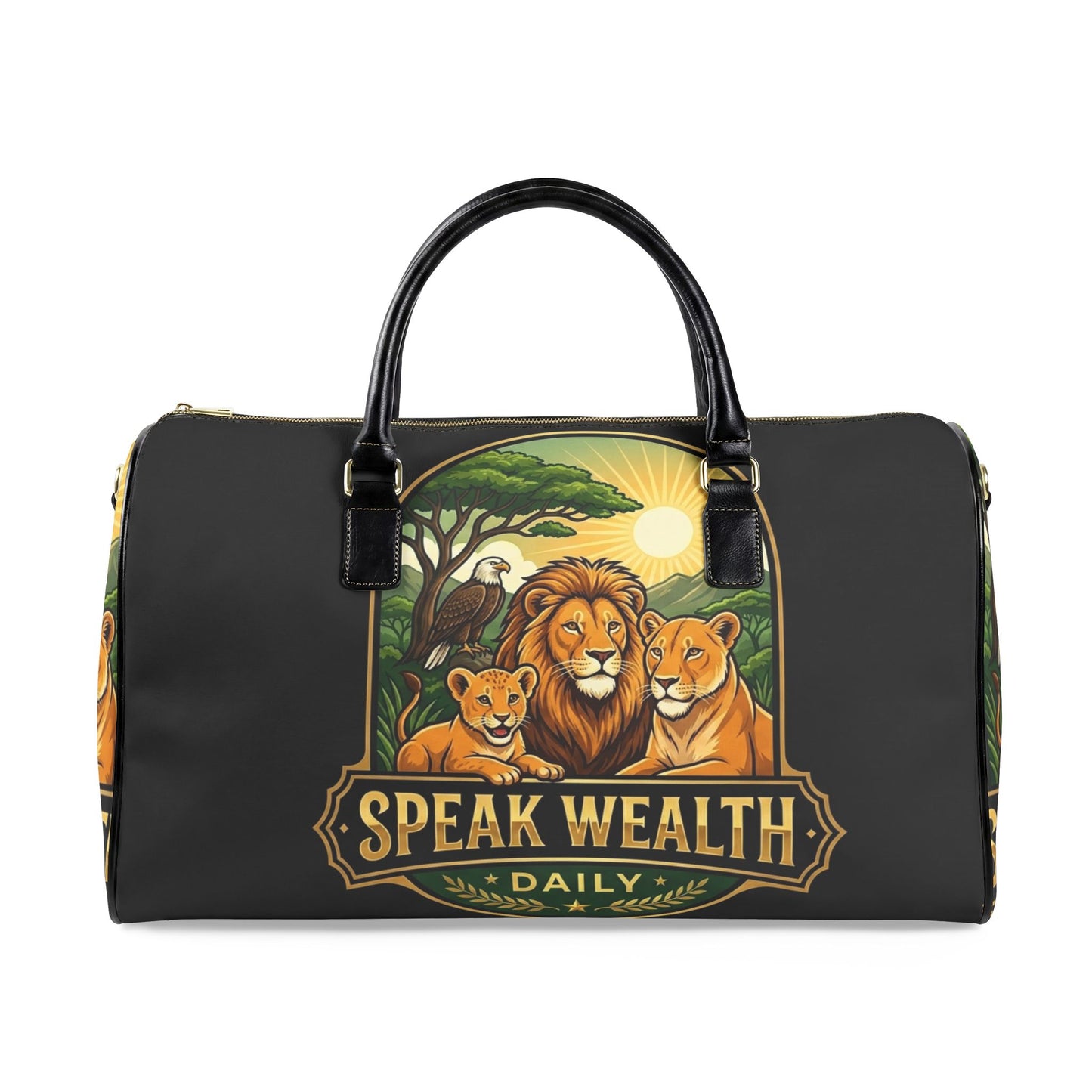 "Speak Wealth Daily" Luxury Lion Duffle Bag