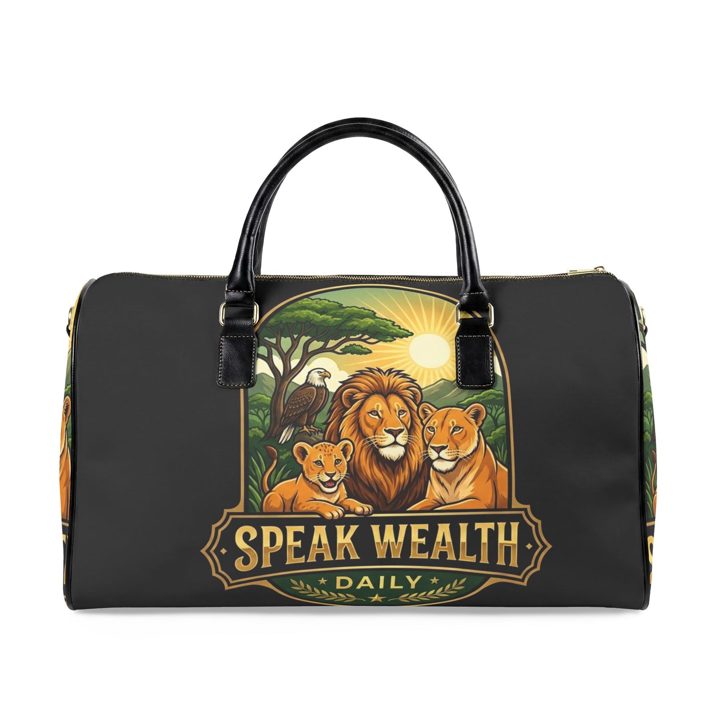 "Speak Wealth Daily" Luxury Lion Duffle Bag